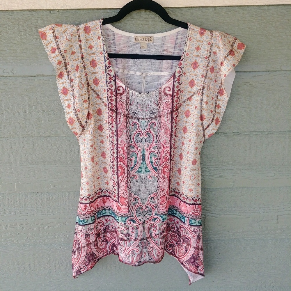 Boho India Butterfly Sleeve Top